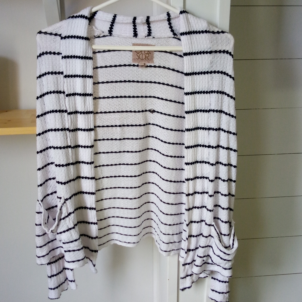 ☕Striped cardigan with pockets